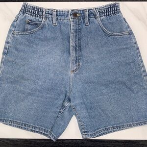 Lee Vintage Shorts High Rise Elastic Waist Mom Shorts Light Wash Denim